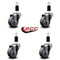 Service Caster 3'' Gray Poly Wheel Swivel 1-3/8'' Expanding Stem Caster Set, 4PK SCC-EX20S314-PPUB-138-4 - alternate 4